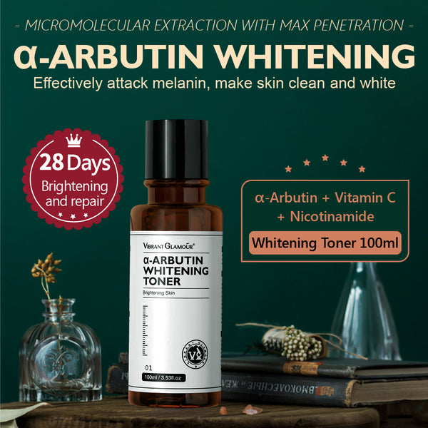 VIBRANT GLAMOUR α-Arbutin Whitening Skin Care Sets Niacinamide Brightening Fade Dark Spot 3pcs