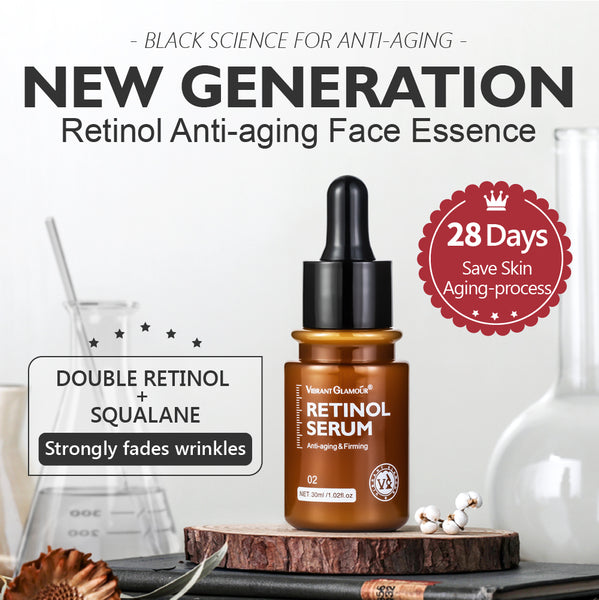 VIBRANT GLAMOUR Double Retinol Face Toner+Serum+Lotion Cream Set Anti-aging Remove Wrinkle Whitening 3Pcs