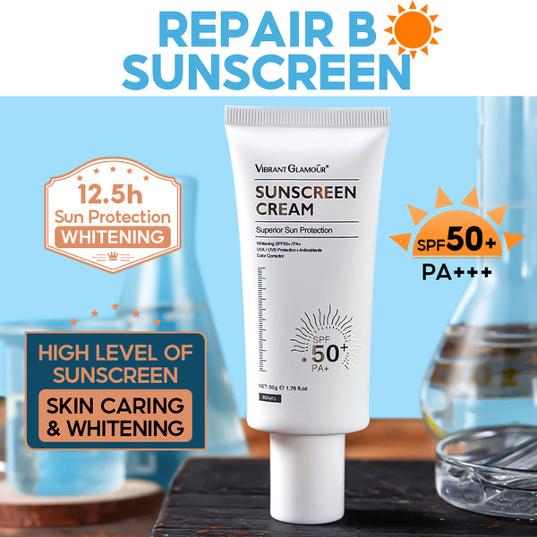 VIBRANT GLAMOUR Anti-aging Sunblock Set Retinol Cream Whitening Sunblock Vitamin C Fading Spot Reduce Freckle 3pcs