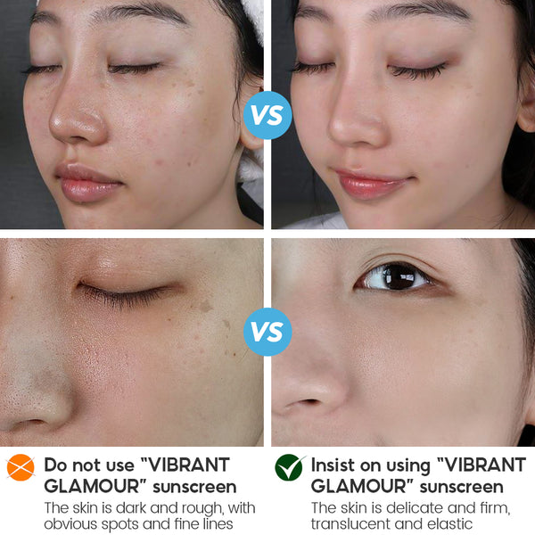 VIBRANT GLAMOUR Anti-aging Sunblock Set Retinol Cream Whitening Sunblock Vitamin C Fading Spot Reduce Freckle 3pcs
